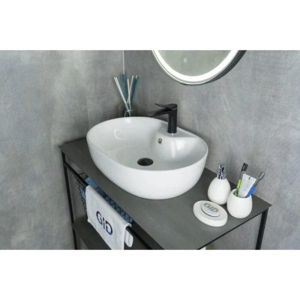 Раковина GID Lago N9163 59 см белая 51127 (детальная фотография), 60 см