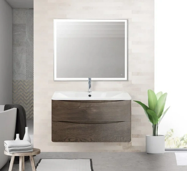 Тумба под раковину подвесная BelBagno Acqua 90 см rovere nature grigio ACQUA-900-2C-SO-RNG (детальная фотография)