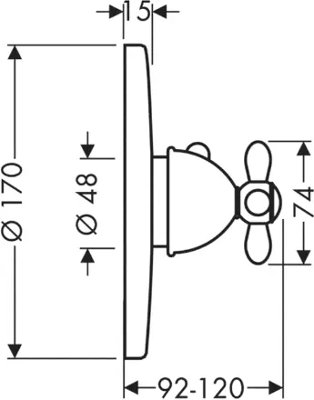 Смеситель для душа термостатический Axor Carlton 177160 (детальная фотография), для душа