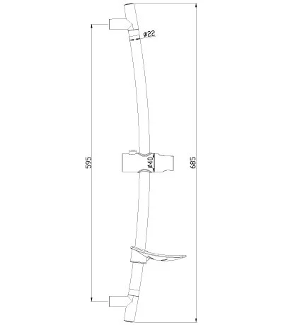 Штанга для душа Lemark хром LM8064C (детальная фотография), хром