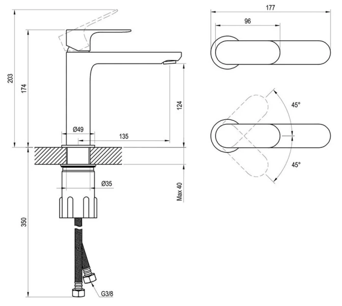 Смеситель для раковины Ravak Eleganta белый матовый X070253 (детальная фотография), для раковины