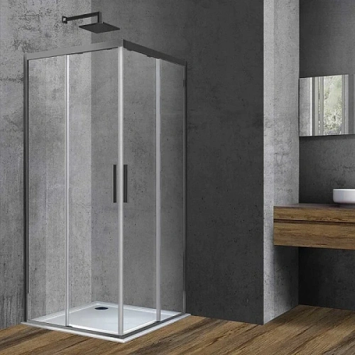 Душевой уголок Vincea Soft 100x100 см вороненая сталь - фото 2