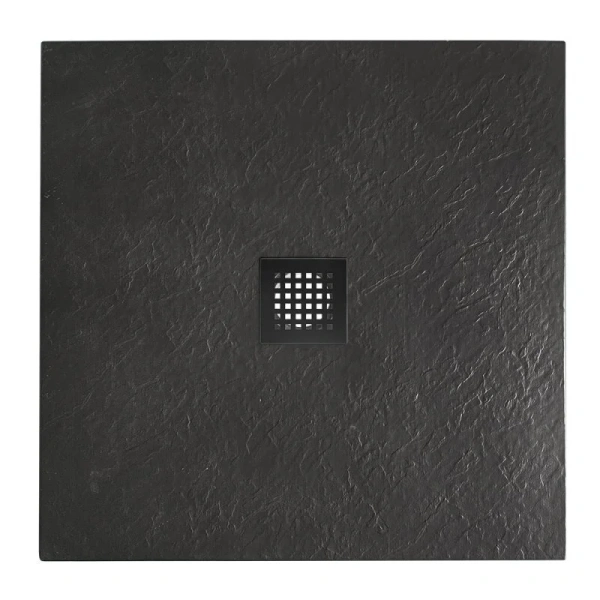 Душевой поддон BelBagno Uno 90х90 см черный, накладка черная матовая TRAY-MR-UNO-A-90-35-NERO-NO (детальная фотография)