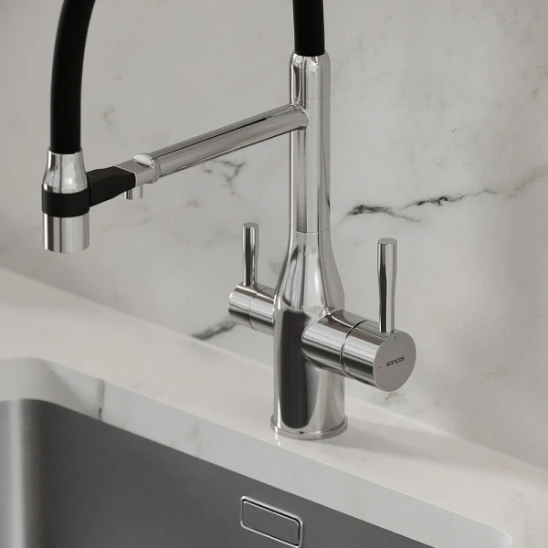 Смеситель для кухни Sancos Garda хром SC4009CH (детальная фотография), с 1 монтажным отверстием