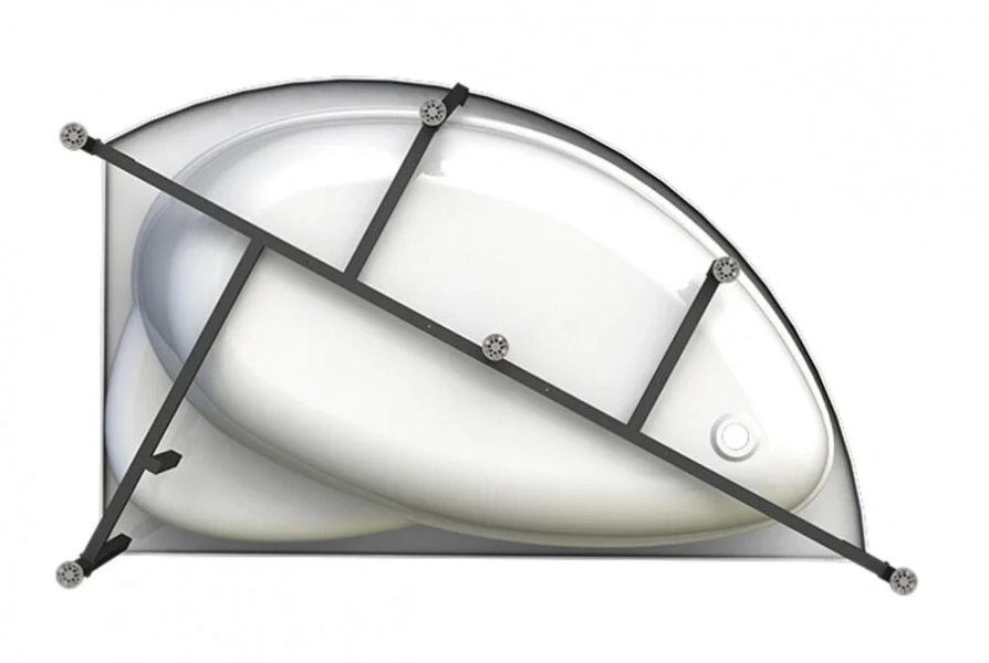 Акриловая ванна Радомир Модерна 2-78-0-1-1-214/ 2-78-0-2-1-214, 160 x 100 см, L/R, фронтальный экран, каркас в комплекте, белая (детальная фотография), 160 см