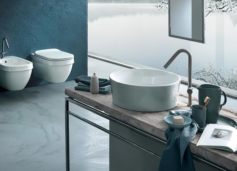 Раковина накладная Hatria Happy Hour 45х45 см YXSK01 (детальная фотография), белые