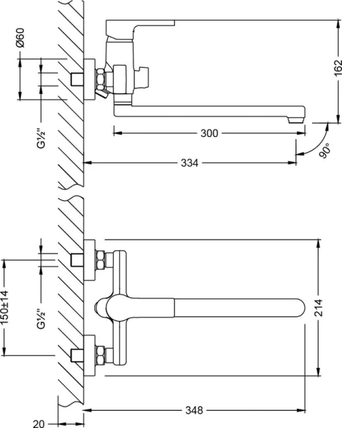 Смеситель для ванны Lemark Aura хром LM0651CH (детальная фотография), для ванны
