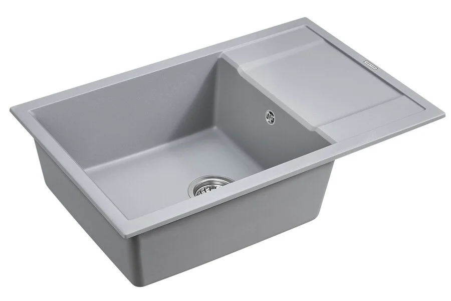 Мойка для кухни Paulmark Verlass 78 см серый металлик PM317850-GRM (детальная фотография), кварц