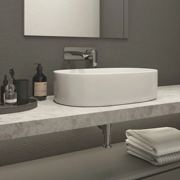 Раковина IDDIS Ray 55.5 см белая RAYWS13i27 (детальная фотография), в форме чаши, круглой формы