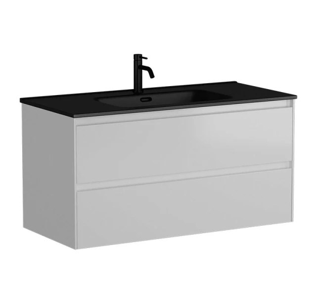 Тумба под раковину подвесная Sancos Cento 100 см белый глянец CN100W (детальная фотография), 100 см