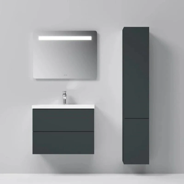 Шкаф-пенал подвесной Am.Pm Gem 30 см правый графит M90CHR0306GM (детальная фотография), серые