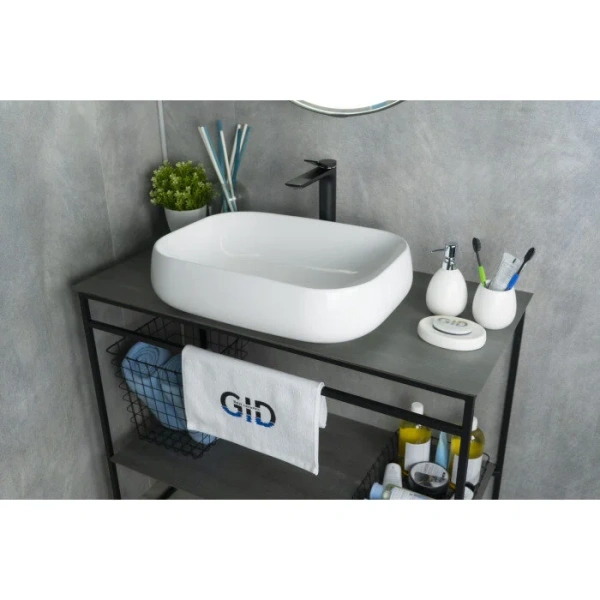 Раковина GID Geometrico N9243 56 см белая 51135 (детальная фотография), 55 см