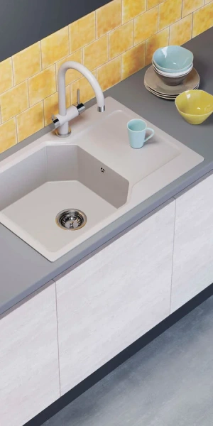 Мойка для кухни Omoikiri Yonaka 78-LB-PA 78 см пастила 4993337 (детальная фотография), врезные