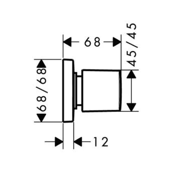 Запорный вентиль хром-белый Hansgrohe PuraVida 15978400 (детальная фотография), в наличии