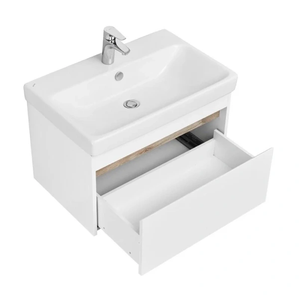 Тумба с раковиной подвесная Акватон Марти 1A267501MY010 70 см с декоративной вставкой (детальная фотография), в наличии