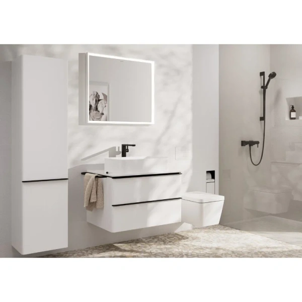 Смеситель для раковины Hansgrohe Tecturis E матовый черный 73070670 (детальная фотография), современные, hi-tech