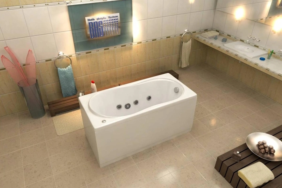 Ванна BAS Тесса 140х70 с гидромассажем ВГ00334 (детальная фотография), современныe, hi-tech