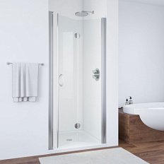 Душевая дверь профиль глянцевый хром стекло шиншилла Vegas-glass