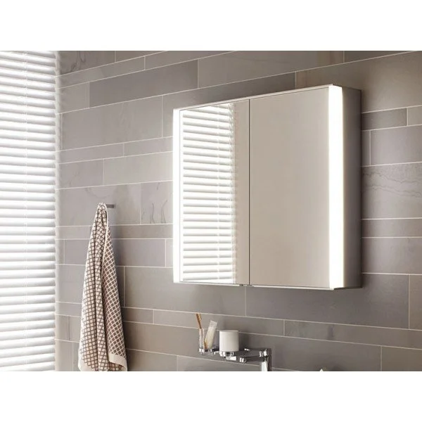 Зеркальный шкаф с подсветкой Keuco Royal Match 100 см с двумя розетками внутри 12803 171301 (детальная фотография), современные, hi-tech