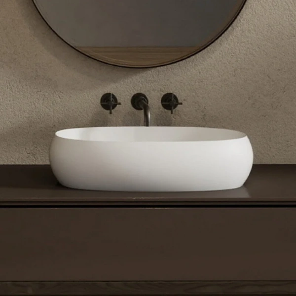 Раковина Abber Stein 58 см белая матовая AS2632 (детальная фотография)