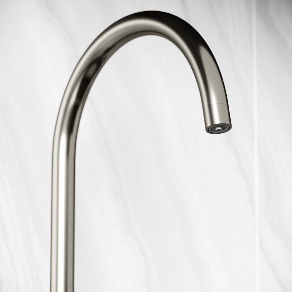 Смеситель для питьевой воды Sancos Taper вороненая сталь SC4012GG (детальная фотография), с поворотным изливом, с длинным изливом
