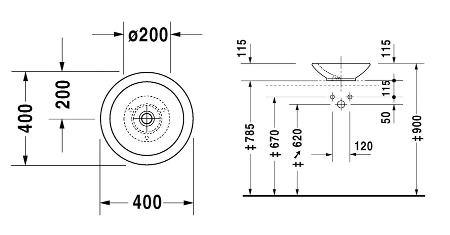 Раковина Duravit Bagnella 0451400000 (детальная фотография), по запросу index_1