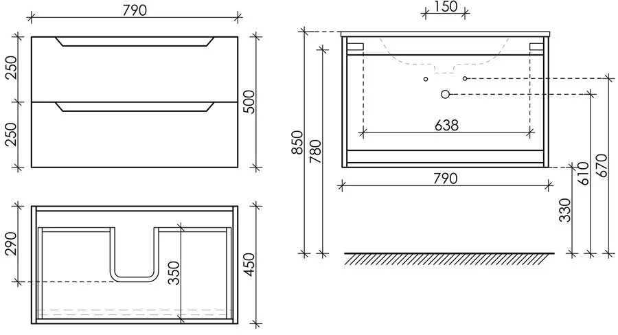 Тумба под раковину подвесная Sancos Norma 2.0 80 см белый глянец NR2.080W (детальная фотография), в наличии