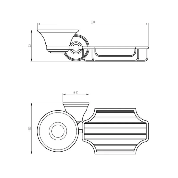 Мыльница с решеткой для ванной Migliore Provance бронза 17629 (детальная фотография), классические, ретро, декорированные