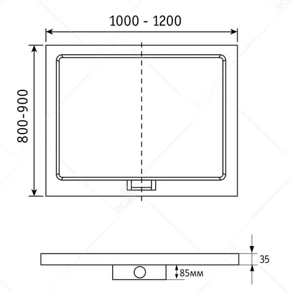 Душевой поддон RGW GWS-21 100х80 см белый 03150280-01 (детальная фотография), недорогие