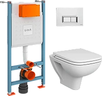 Унитаз с инсталляцией VitrA S20 безободковый