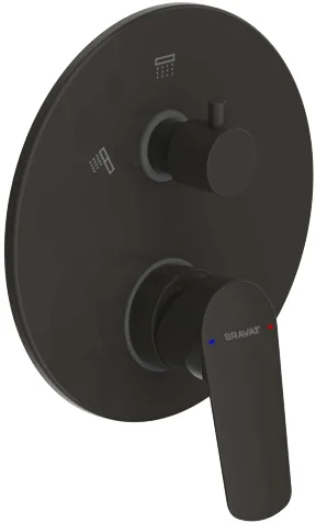 Смеситель для душа Bravat Rhein черный матовый PB8429564BW-2-ENG (детальная фотография)
