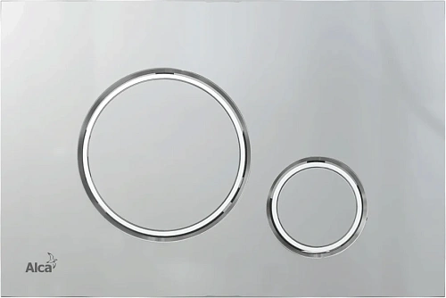 Клавиша смыва Alcaplast хром матовый/обод хром глянцевый - фото 1