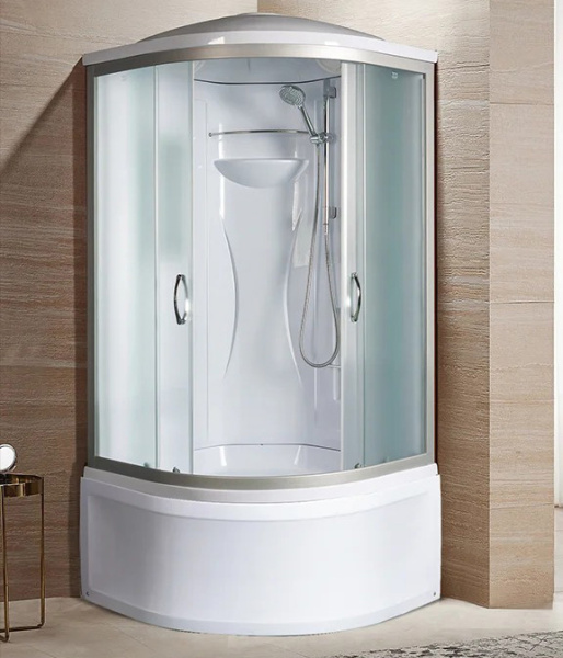 Душевая кабина River Rein 80х80 см с поддоном REIN 80/43 MT (детальная фотография), полукруглые, четверть круга