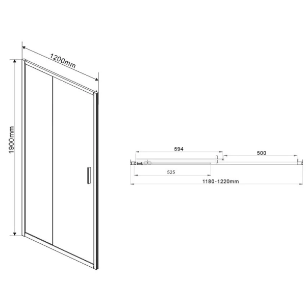 Душевая дверь в нишу Vincea Garda 120 см профиль черный, стекло тонированное VDS-1G120CGB (детальная фотография), современные, hi-tech
