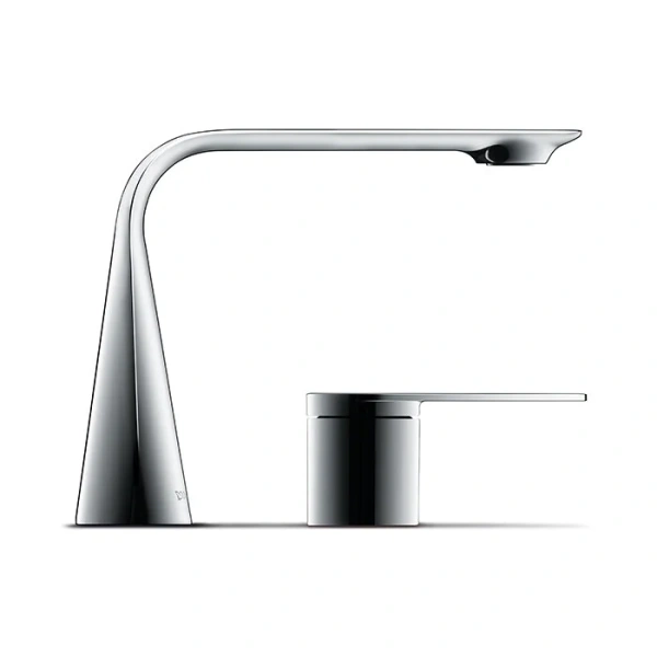 Смеситель Duravit D.1 D11120002010 для раковины, ручка г-образная, хром (детальная фотография), современные, hi-tech