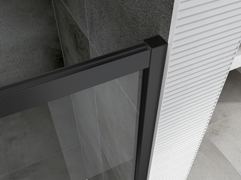 Душевой уголок Abber Schwarzer Diamant 140x100 см профиль черный, стекло прозрачное AG30140B5-S100B5 (детальная фотография), раздвижные