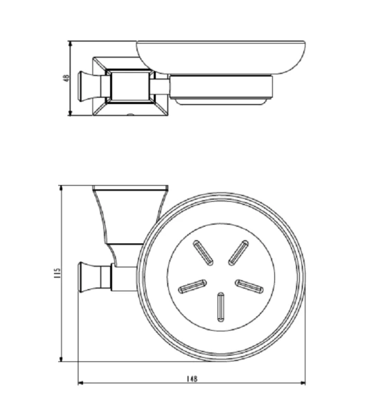 Мыльница для ванной Art & Max Genova стеклянная подвесная AM-M-016-CR (детальная фотография), современные, hi-tech