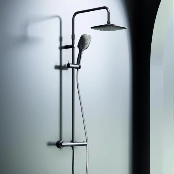 Душевая стойка Damixa Option с термостатом DX218092300 (детальная фотография), черные