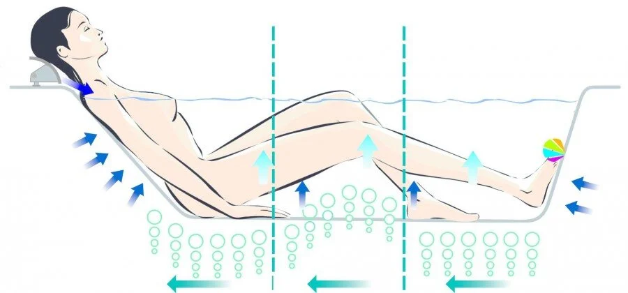 Ванна акриловая Jacob Delafon Evok 200х100 см гидромассажная, левая E5BC236L-00 (детальная фотография), приставные, встраиваемые