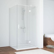 Душевой уголок профиль белый стекло прозрачное Vegas-glass