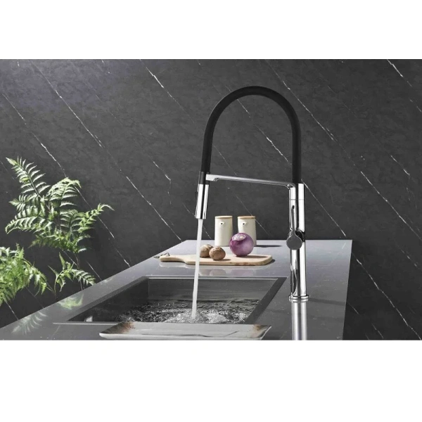 Смеситель для кухни Paulmark Barrel хром Ba214029-CR (детальная фотография), с 1 монтажным отверстием