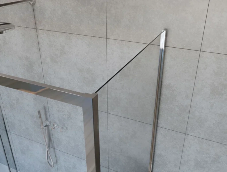 Душевой уголок Vincea Garda 190х100 см стекло шиншилла VSR-1G21019CH (детальная фотография), недорогие, стеклянные, угловые, без поддона