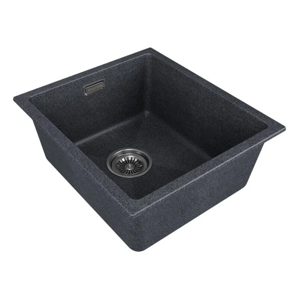 Мойка для кухни Paulmark Lumi 41 см графит LU41-DG (детальная фотография), из искусственного гранита