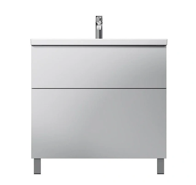Тумба под раковину напольная Am.Pm Gem 80 см с 2 выдвижными ящиками M90FSX0802WG (детальная фотография)