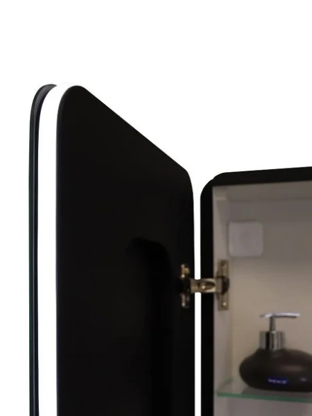 Зеркальный шкаф с подсветкой Art&Max Lecce 57 см черный правосторонний AM-Lec-560-850-1D-R-DS-F-Nero (детальная фотография), черные