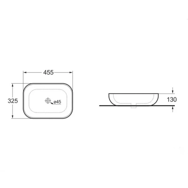 Раковина Vincea 45.5 см черная матовая VBS-102MB (детальная фотография), современные, hi-tech