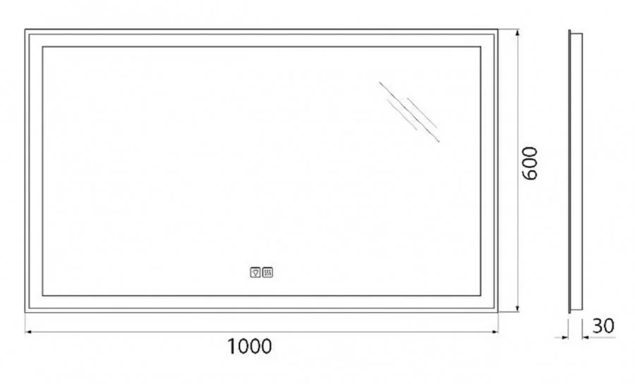 Зеркало с подсветкой BelBagno Spc 100 см с подогревом SPC-GRT-1000-600-LED-TCH-WARM (детальная фотография), нет в наличии