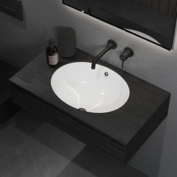 Раковина BERGES Ego 56 см белая 181007 (детальная фотография), современные, hi-tech