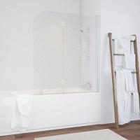 Душевая шторка на ванную профиль черный глянцевый стекло фея Vegas-glass