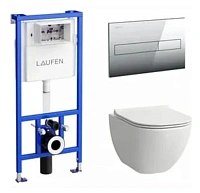 Унитаз с инсталляцией Laufen Pro с клавишей смыва